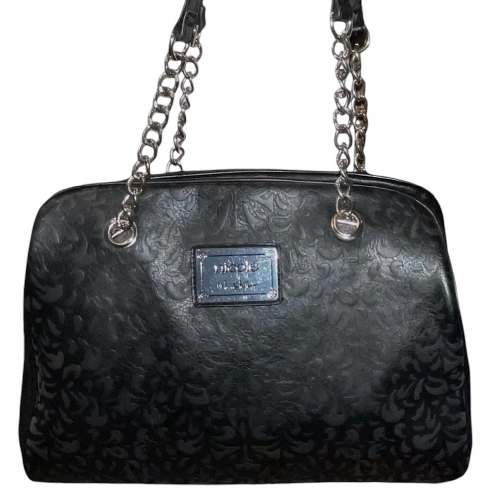 Nicole Miller~ Large Multi-compartment Animal print Embossed Shoulder Bag